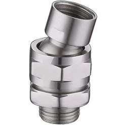 Swivel Shower Head With Brass Ball Joint Adjustable Shower Arm Connector Universal Shower Component Brushed Niekel