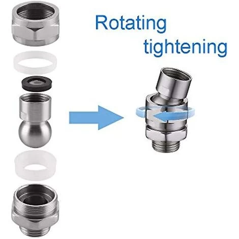 Swivel Shower Head With Brass Ball Joint Adjustable Shower Arm Connector Universal Shower Component Brushed Niekel 5 Swivel Shower Head With Brass Ball Joint Adjustable Shower Arm Connector Universal Shower Component Brushed Niekel - Image 3