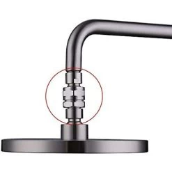 Swivel Shower Head With Brass Ball Joint Adjustable Shower Arm Connector Universal Shower Component Brushed Niekel 10 Swivel Shower Head With Brass Ball Joint Adjustable Shower Arm Connector Universal Shower Component Brushed Niekel -Comfort Bathroom Store 89794390 4