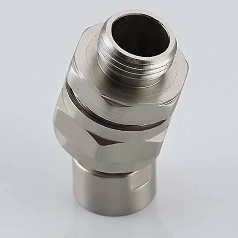 Swivel Shower Head With Brass Ball Joint Adjustable Shower Arm Connector Universal Shower Component Brushed Niekel 7 Swivel Shower Head With Brass Ball Joint Adjustable Shower Arm Connector Universal Shower Component Brushed Niekel - Image 5