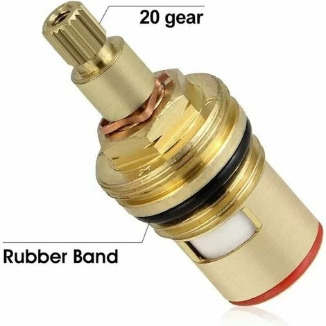 2pcs Head With Ceramic Discs, /2 Ceramic Cartridges, Universal Spare For Brass Tap 20 Notches X 53mm Spare For Cusin, Bathroom (hot And Cold) 4 2pcs Head With Ceramic Discs, /2 Ceramic Cartridges, Universal Spare For Brass Tap 20 Notches X 53mm Spare For Cusin, Bathroom (hot And Cold) - Image 2