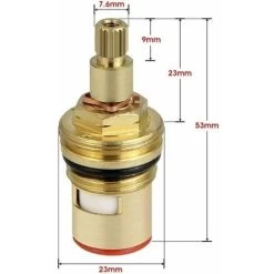 2pcs Head With Ceramic Discs, /2 Ceramic Cartridges, Universal Spare For Brass Tap 20 Notches X 53mm Spare For Cusin, Bathroom (hot And Cold) 9 2pcs Head With Ceramic Discs, /2 Ceramic Cartridges, Universal Spare For Brass Tap 20 Notches X 53mm Spare For Cusin, Bathroom (hot And Cold) -Comfort Bathroom Store 89808318 3