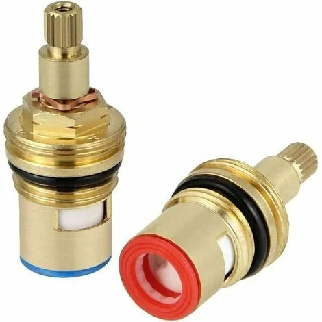 2pcs Head With Ceramic Discs, /2 Ceramic Cartridges, Universal Spare For Brass Tap 20 Notches X 53mm Spare For Cusin, Bathroom (hot And Cold) 6 2pcs Head With Ceramic Discs, /2 Ceramic Cartridges, Universal Spare For Brass Tap 20 Notches X 53mm Spare For Cusin, Bathroom (hot And Cold) - Image 4