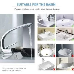 Basin Faucet, Single Hole Basin Mixer Tap, Modern Chrome Brass Bathroom Faucet, Hot And Cold Water Available -Comfort Bathroom Store 89808512 3