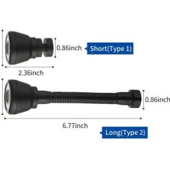 360° Rotatable Tap Head Faucet Extender Splash-Proof Kitchen Tap Sprayer With 3 Modes Water Saving Black Copper Water Tap Head (Long) -Comfort Bathroom Store 89808599 4