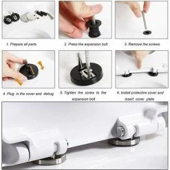 LITZEE Toilet Seat Hinged Toilet Seat Fixing Toilet Seat Fixing Accessory 1 Pair 10 LITZEE Toilet Seat Hinged Toilet Seat Fixing Toilet Seat Fixing Accessory 1 Pair -Comfort Bathroom Store 90319800 4