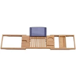 Livingandhome Bamboo Bath Caddy With Phone Laptop PC Stand 11 Livingandhome Bamboo Bath Caddy With Phone Laptop PC Stand -Comfort Bathroom Store 90525221 5