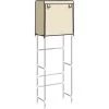 2-Tier Storage Rack Over Toilet Cream 56x30x170 Cm Iron VidaXL