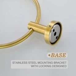 GROOFOO Brushed Gold Towel Ring, Hand Towel Holder For Bathroom, Durable 304 Stainless Steel, Modern Style Gold -Comfort Bathroom Store 90604404 3