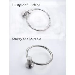 GROOFOO Brushed Gold Towel Ring, Hand Towel Holder For Bathroom, Durable 304 Stainless Steel, Modern Style Gold -Comfort Bathroom Store 90604404 4