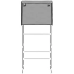 2-Tier Storage Rack Over Laundry Machine Grey 71x29.5x170.5 Cm Iron VidaXL 10 2-Tier Storage Rack Over Laundry Machine Grey 71x29.5x170.5 Cm Iron VidaXL -Comfort Bathroom Store 90730121 4