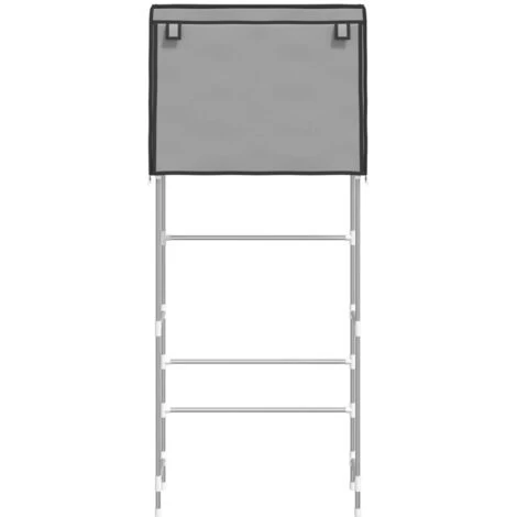 2-Tier Storage Rack Over Laundry Machine Grey 71x29.5x170.5 Cm Iron VidaXL 6 2-Tier Storage Rack Over Laundry Machine Grey 71x29.5x170.5 Cm Iron VidaXL - Image 4