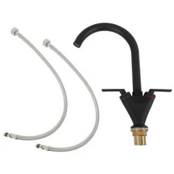 Kitchen Faucet With Dual Handle Spout, Stainless Steel Tin Chrome Finish Kitchen Sink Faucet