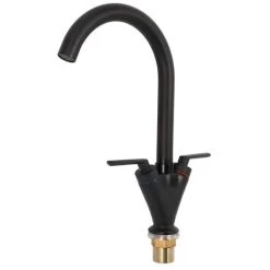 Kitchen Faucet With Dual Handle Spout, Stainless Steel Tin Chrome Finish Kitchen Sink Faucet -Comfort Bathroom Store 90739049 5