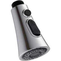 Faucet Spout, Horn Push Button Switch Hanging Spout Replaceable, For G1/2 Connectors (Brushed) -Comfort Bathroom Store 90739472 3