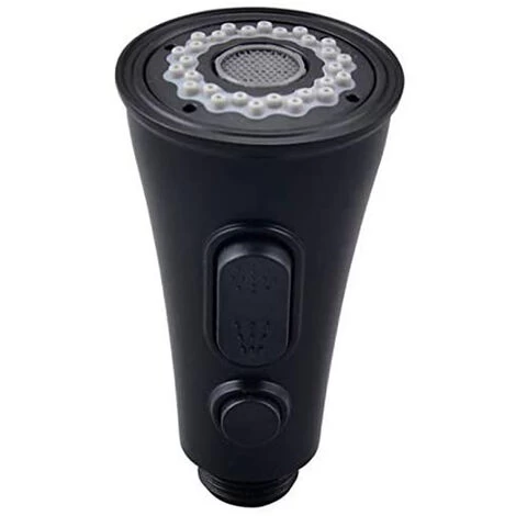 Faucet Spout, Horn Push Button Switch Hanging Spout Replaceable, For G1/2 Connectors (black) 3 Faucet Spout, Horn Push Button Switch Hanging Spout Replaceable, For G1/2 Connectors (black)