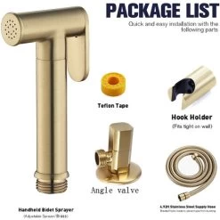 Round Gun With Angle Valve Rose Gold Cleaning Toilet Female Wash Faucet HI09056A 05