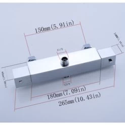 Square Thermostatic Shower Stick Mixing Valve Faucet Chrome Bathroom Double Outlet -Comfort Bathroom Store 90741259 2