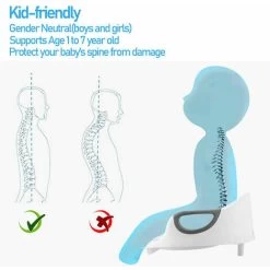 Hengda Children's Toilet Seat With Brush Toilet Seat Child Toilet Seat With Toilet Accessory - White -Comfort Bathroom Store 91160242 3