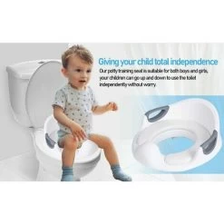 Hengda Children's Toilet Seat With Brush Toilet Seat Child Toilet Seat With Toilet Accessory - White -Comfort Bathroom Store 91160242 4
