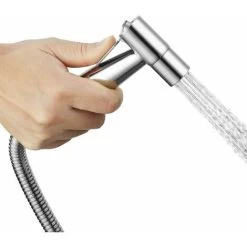 Handheld Bidet Sprayer, Brushed Nickel Stainless Steel Sprayer Set, Bathroom Diaper Cleaner, Portable Stainless Steel Shower Nozzle -Comfort Bathroom Store 91165351 3