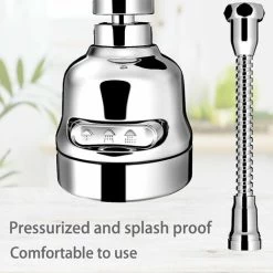 Kitchen Faucet Extension, Kitchen Faucet Aerator, 360° Swivel Water Saving Kitchen Faucet, With 4 Accessories, For Kitchen And Bathroom Accessories (3 Modes) 8 Kitchen Faucet Extension, Kitchen Faucet Aerator, 360° Swivel Water Saving Kitchen Faucet, With 4 Accessories, For Kitchen And Bathroom Accessories (3 Modes) -Comfort Bathroom Store 91179147 2