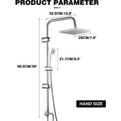 Bathroom Square Shower Mixer Set Twin Head Chrome Waterfall Riser Rail Hose NEW 11 Bathroom Square Shower Mixer Set Twin Head Chrome Waterfall Riser Rail Hose NEW -Comfort Bathroom Store 91300086 5