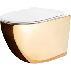 Toilet Bowl Rea Carlo Flat Mini Gold/White
