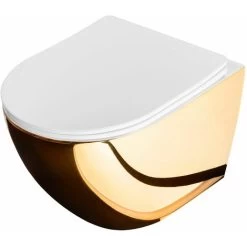Toilet Bowl Rea Carlo Flat Mini Gold/White -Comfort Bathroom Store 91305269 4