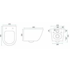 Toilet Bowl Rea Carlo White Mini Flat Gold Edge -Comfort Bathroom Store 91305270 5