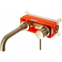 Concealed Basin Faucet Rea Lungo Long Brush Gold + Box -Comfort Bathroom Store 91440870 3