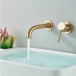 Concealed Basin Faucet Rea Lungo Long Brush Gold + Box -Comfort Bathroom Store 91440870 4