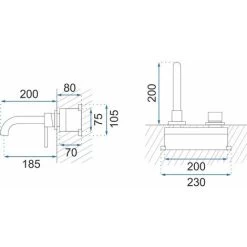 Concealed Basin Faucet Rea Lungo Long Brush Gold + Box -Comfort Bathroom Store 91440870 5