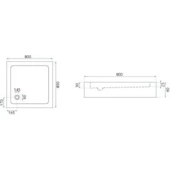 Shower Tray Savoy Black 80x80 -Comfort Bathroom Store 91440930 4
