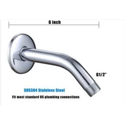 Shower Arm With Flange Wall Mount Replacement Corner Shower Head Arm Wall Mount For Fixed Showerhead And Handheld Showerhead 6 Inch Chrome -Comfort Bathroom Store 91651162 5