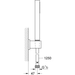 Grohe Grohtherm Thermostatic Bath/shower Mixer Set + Stick 1 Jet Shower, Wall Holder, Flexible Hose, Chrome (34780000-CUBESTICK) -Comfort Bathroom Store 91848693 5