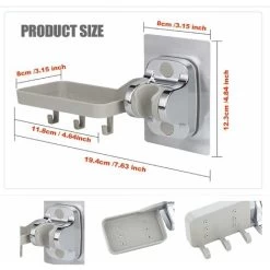 Hand Shower Holder Shower Head Holder No Drilling Strong Grip Handheld Shower Holder Adjustable Angle (Multifunctional) -Comfort Bathroom Store 91889229 2