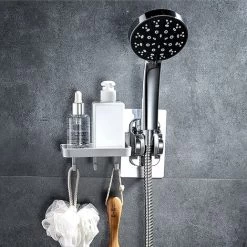 Hand Shower Holder Shower Head Holder No Drilling Strong Grip Handheld Shower Holder Adjustable Angle (Multifunctional) -Comfort Bathroom Store 91889229 5