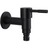 Stainless Steel Wall Mounted Garden Faucet, 1 Piece G1/2 Inch Wall Mounted Wash Faucet Balcony Bathroom Kitchen Garden Wash Faucet (Black) -Comfort Bathroom Store 91889417 1