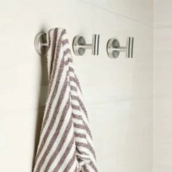 Set Of 4 SUS 304 Stainless Steel Towel Hooks For Bathroom, Kitchen, Bedroom, Garage, Closet Door Or Swimming Pool - Silver -Comfort Bathroom Store 91891510 4