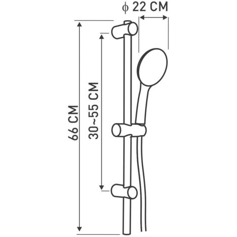 Bathroom Set Showering Column Shower Head Modern Pole Black Powder Coated 4 Bathroom Set Showering Column Shower Head Modern Pole Black Powder Coated - Image 2