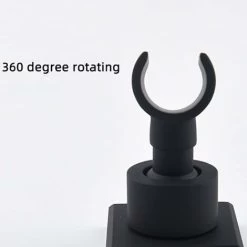 Black Shower Holder Stainless Steel Shower Head Holder Wall Mounted Handheld Shower Holder 360° Rotatable Shower Head Bracket,Square -Comfort Bathroom Store 91902077 3