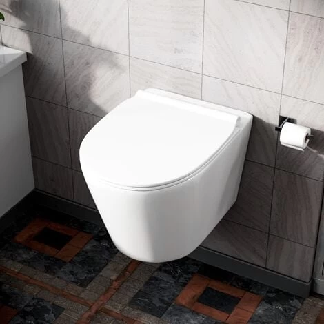 Wila White Rimless Wall Hung Toilet With Ultra Slim Soft Close Seat 6 Wila White Rimless Wall Hung Toilet With Ultra Slim Soft Close Seat - Image 4