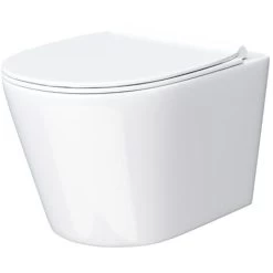 Wila White Rimless Wall Hung Toilet With Ultra Slim Soft Close Seat 11 Wila White Rimless Wall Hung Toilet With Ultra Slim Soft Close Seat -Comfort Bathroom Store 91925445 5