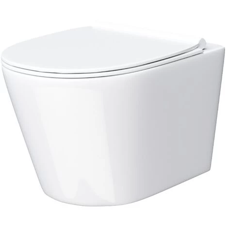 Wila White Rimless Wall Hung Toilet With Ultra Slim Soft Close Seat 7 Wila White Rimless Wall Hung Toilet With Ultra Slim Soft Close Seat - Image 5