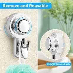 Bathroom Suction Cup Hooks Strong Suction Cup Hooks For Kitchen Toilet Stainless Steel Wall Hooks Towel Hooks Suction Cup Hooks Shower Hooks (Silver) -Comfort Bathroom Store 92023451 3