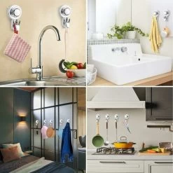 Bathroom Suction Cup Hooks Strong Suction Cup Hooks For Kitchen Toilet Stainless Steel Wall Hooks Towel Hooks Suction Cup Hooks Shower Hooks (Silver) -Comfort Bathroom Store 92023451 4