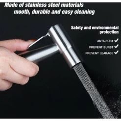 Stainless Steel Bidet Sprayer, Handheld Sprayer Toilet Attachment For Pet Bathroom/Personal Hygiene, Easy To Install (Gold) 9 Stainless Steel Bidet Sprayer, Handheld Sprayer Toilet Attachment For Pet Bathroom/Personal Hygiene, Easy To Install (Gold) -Comfort Bathroom Store 92185113 3