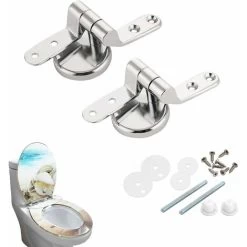 Replacement Toilet Seat Hinges - Stainless Steel For Lid Universal Accessories Zinc Alloy With Screw Fittings Weights Replacement Toilet Seats Screw Fittings(1 Pair) -Comfort Bathroom Store 92346619 2