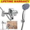 Bathroom Shower Mixer Tap Wall MountModern Bathroom Taps With Shower Head Chrome Single Lever Monobloc Solid Brass Bathroom Taps With Shower System And UK Standard Fitting -Comfort Bathroom Store 92381527 1